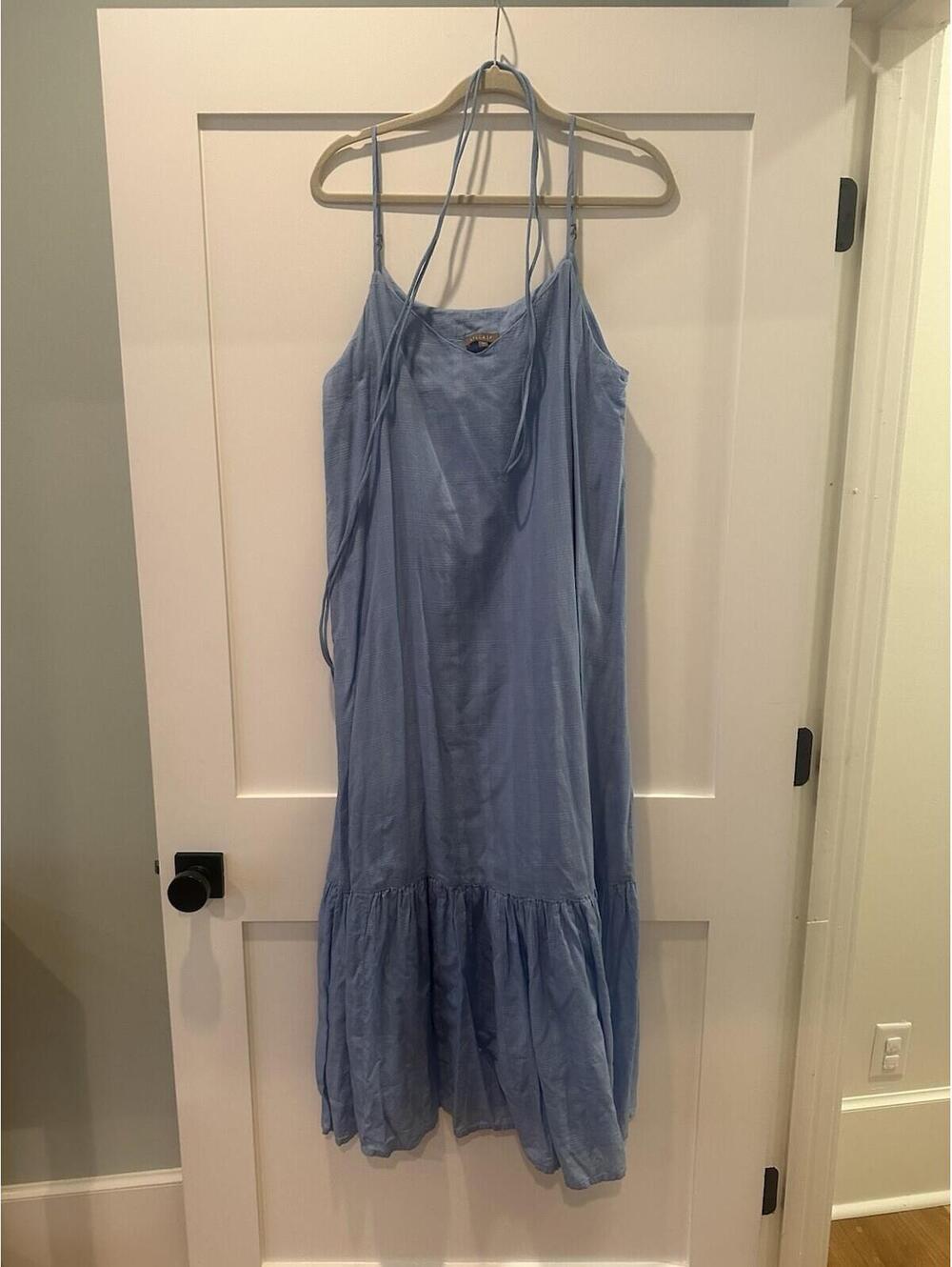 Lilla P Women's Blue Cotton Summer Dress Size L